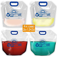 4 Piece Combo (2) 1.3 Gal (2) 2.6 Gal WaterStorageCube BPA Free Collapsible Water Storage Container Bag